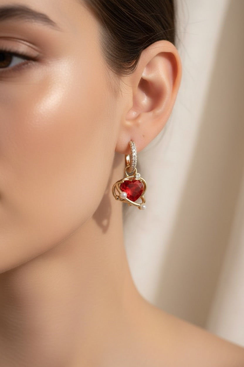 Detachble Red Earrings