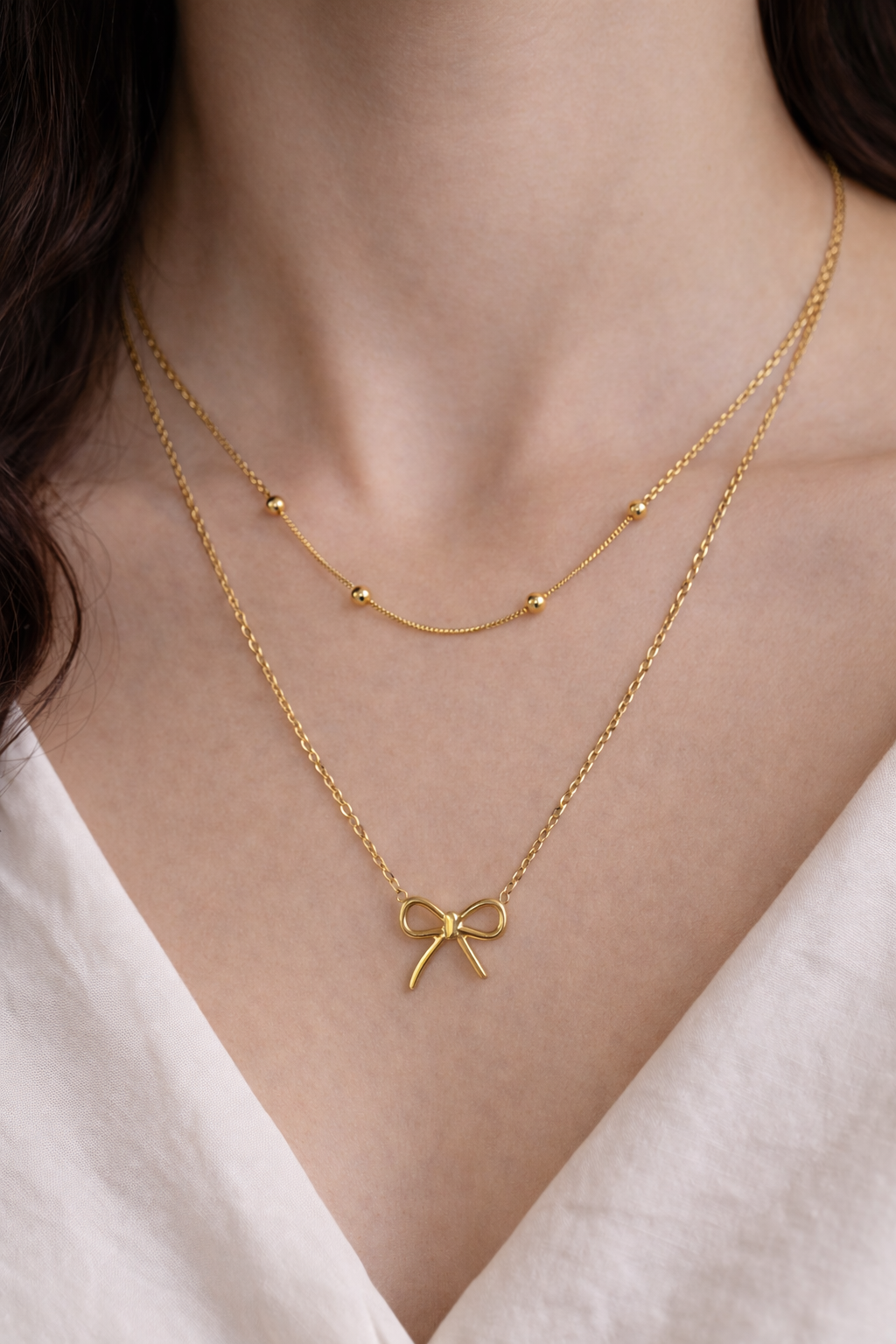 Layered Bow Necklace