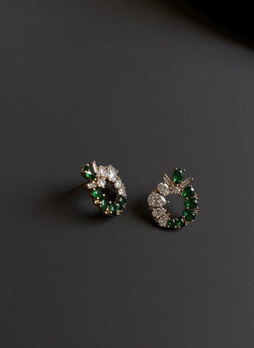 Green Aura Hoop Earring