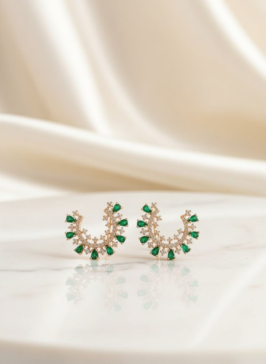 Celestial Half Moon Earring